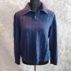 Ponte Vecchio Italy Women's Purple Pure New Wool Collar Sweater Size: XL